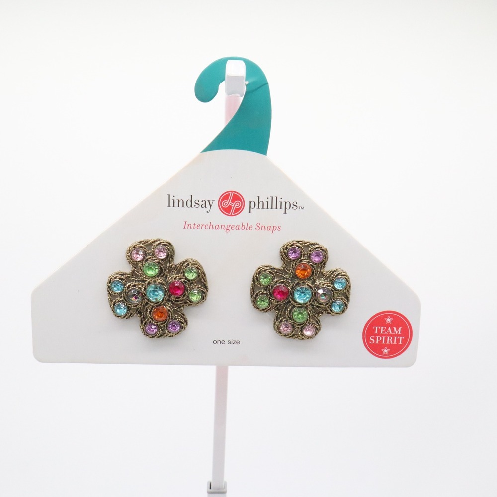 Lindsay Phillips Interchangeable Snaps Womens OS Bronze Multi Rhinestone NW
